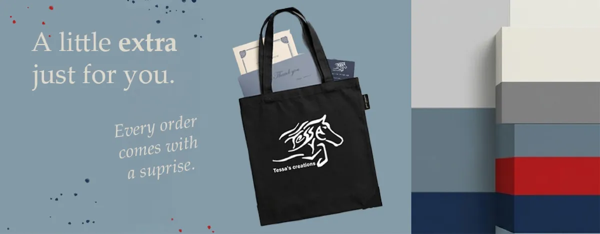 Mockup van drukwerk voor Tessa's Creations